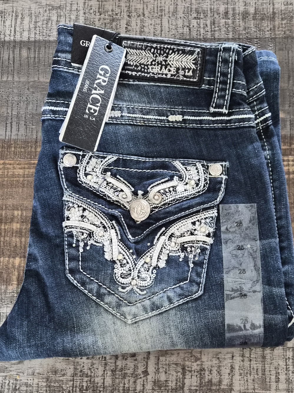 GORGEOUS Grace In L.A. Regular Fit Bootcut Jeans ~ Various Szs ~ 33" Inseam BNWT